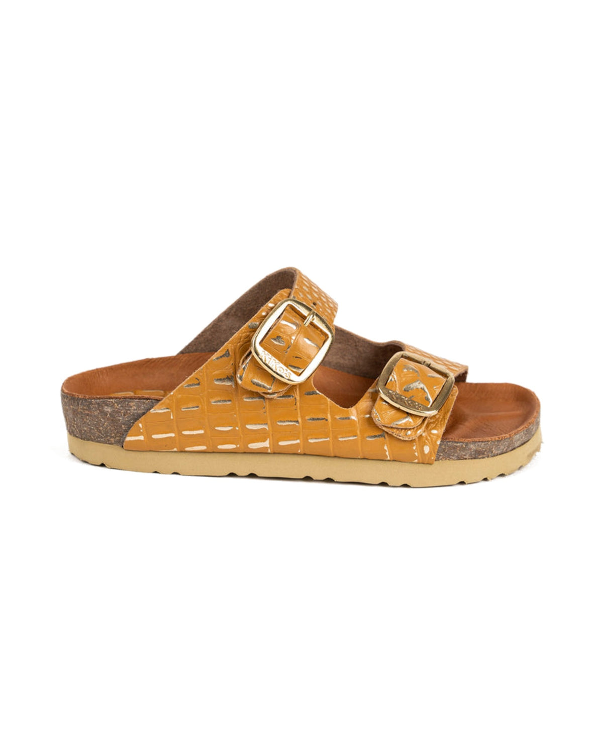 Sandalia Clover dos hebillas Terracota y Oro - vista 1