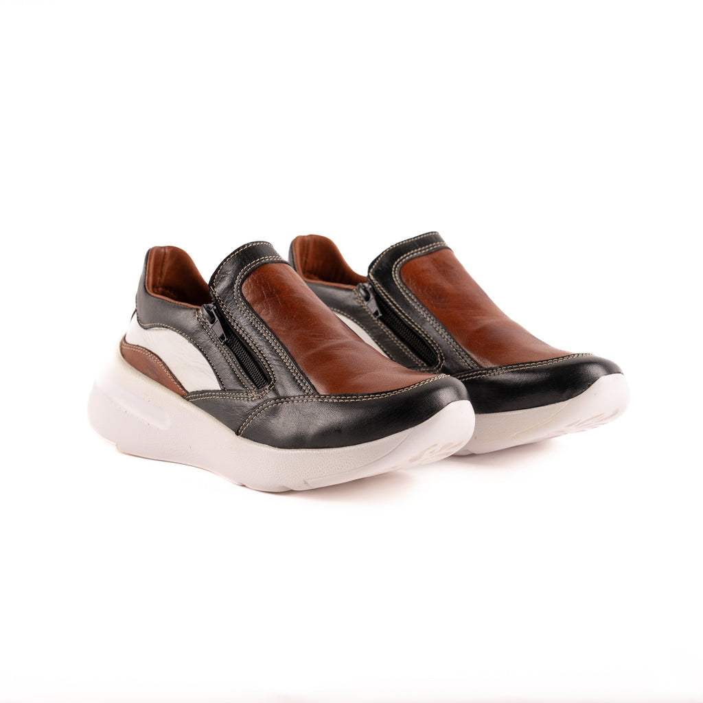 Deportivo Marcel cierres terracota, negro y blanco