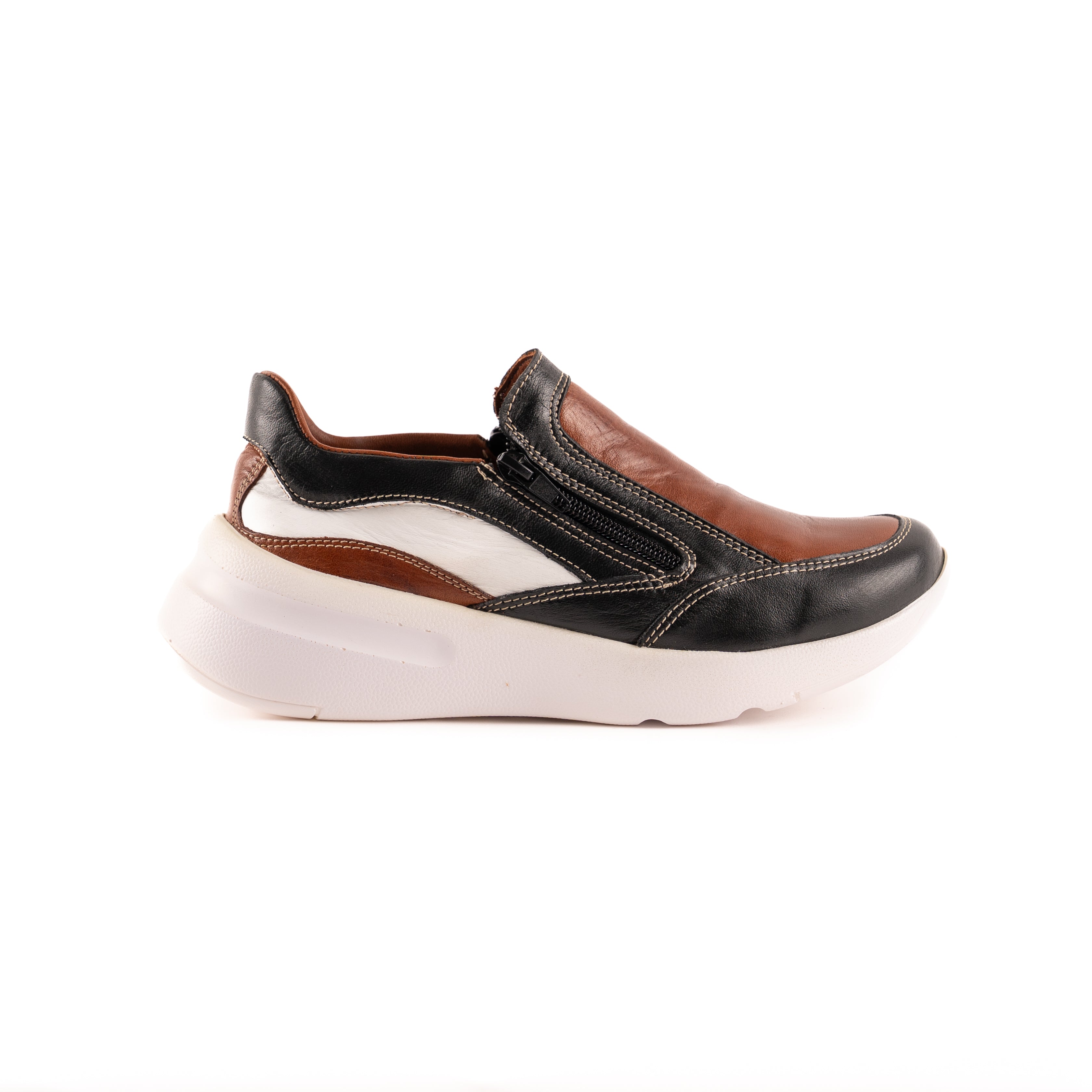 Deportivo Marcel cierres terracota, negro y blanco